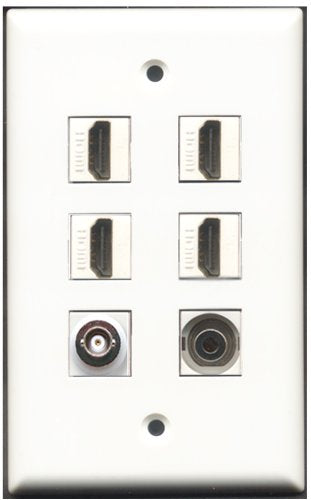 RiteAV - 4 Port HDMI 1 3.5mm 1 BNC Wall Plate