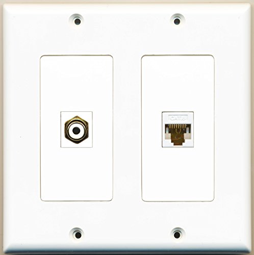 RiteAV - 1 Port RCA White 1 Port Cat6 Ethernet White - Dual Gang Wall Plate