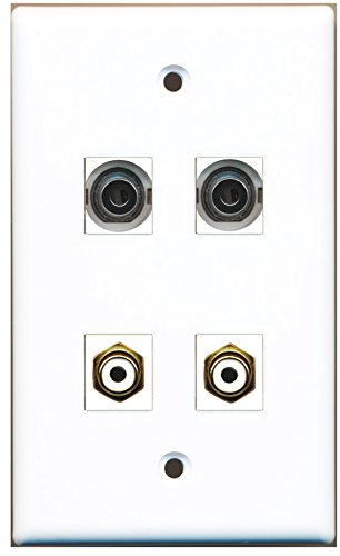 RiteAV - 2 Port RCA White 2 Port 3.5mm Wall Plate