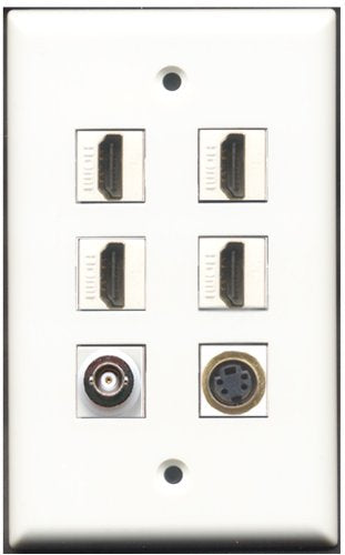 RiteAV - 4 Port HDMI 1 S-Video 1 BNC Wall Plate