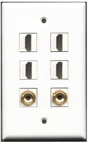 RiteAV - 4 Port HDMI 2 Port Speaker Wall Plate