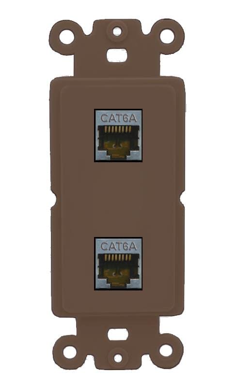 RiteAV 2 Port Cat6A Wall Plate - Rocker [Brown/Brown]