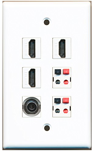 RiteAV - 3 HDMI 1 Port 3.5mm 2 Port Speaker Wall Plate