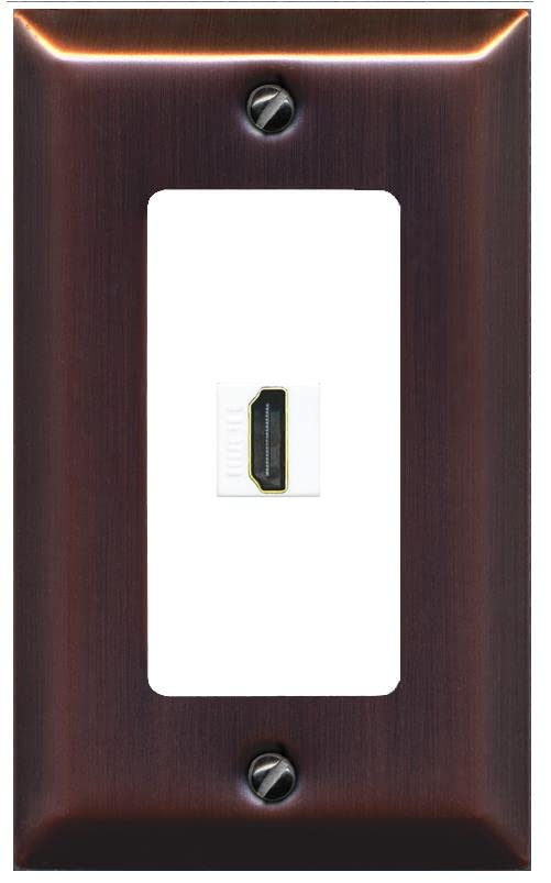 RiteAV HDMI Wall Plate 1 Port - 1 Gang [Brushed-Copper/White]