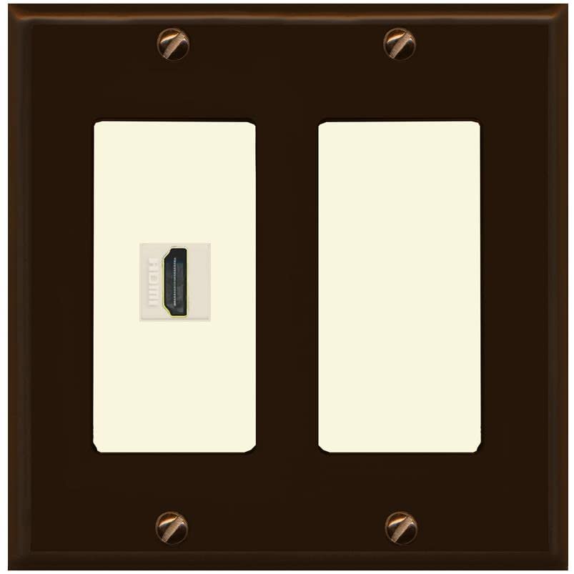 RiteAV HDMI Wall Plate 1 Port - 2 Gang [Brown/Light-Almond]