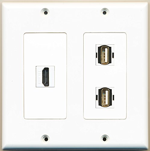 RiteAV - 1 Port HDMI 2 Port USB A-A - 2 Gang Wall Plate
