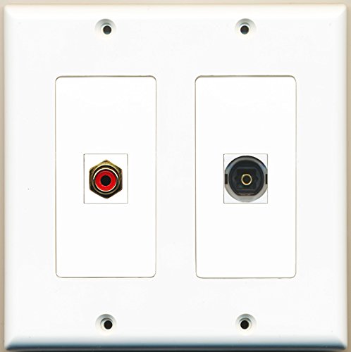RiteAV - 1 Port RCA Red 1 Port Toslink - Dual Gang Wall Plate