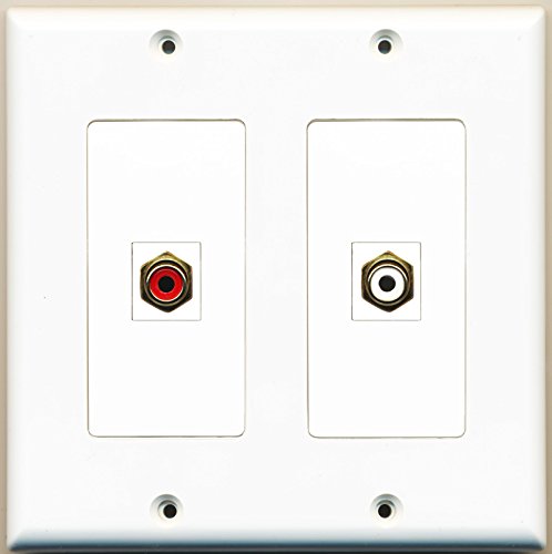 RiteAV - 1 Port RCA Red 1 Port RCA White - Dual Gang Wall Plate