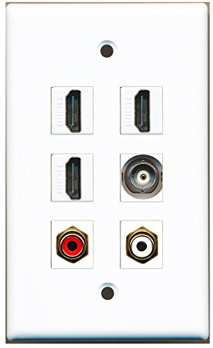 RiteAV - 3 HDMI 1 Port RCA Red 1 Port RCA White 1 Port BNC Wall Plate