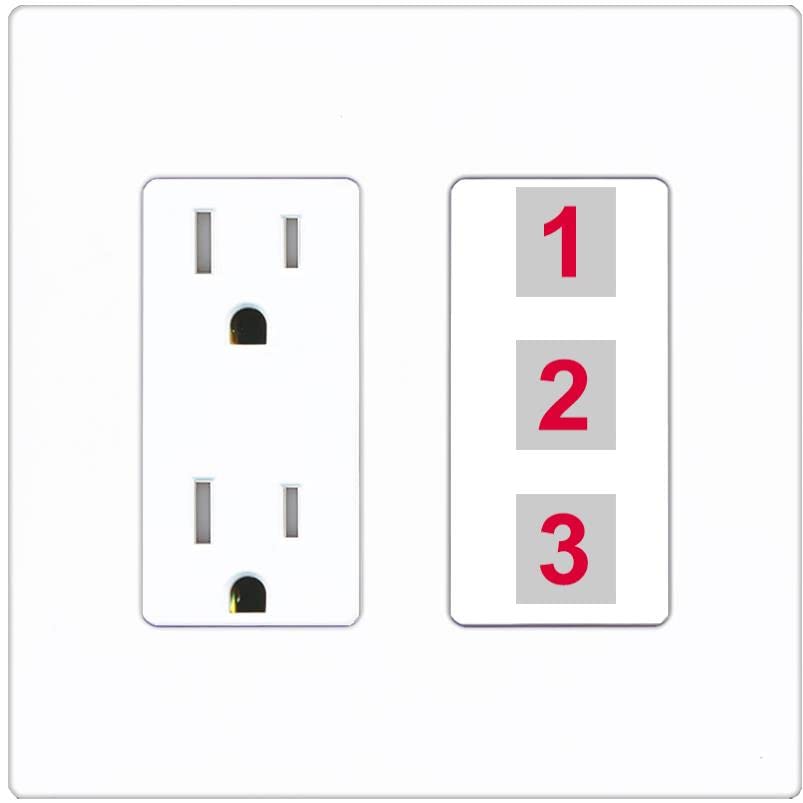 RiteAV Custom Wall Plate 3 Port - Tamper-Resistant [Screwless White]