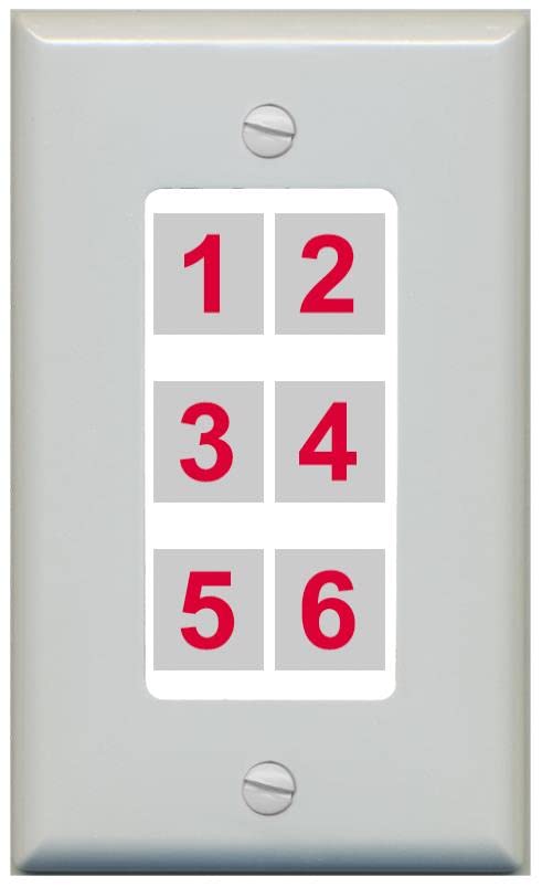 RiteAV 6 Port Custom Wall Plate - 1 Gang [Gray/White]
