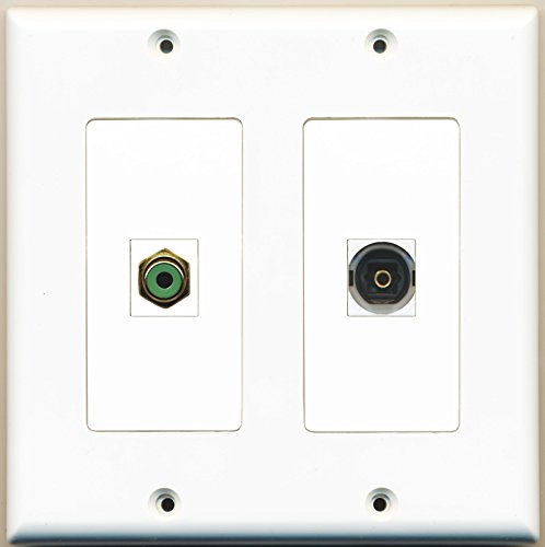 RiteAV - 1 Port RCA Green 1 Port Toslink - Dual Gang Wall Plate