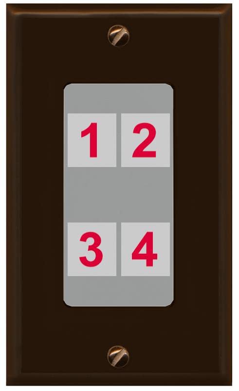 RiteAV Custom 4 Port Custom Wall Plate - 1 Gang [Brown/Gray]