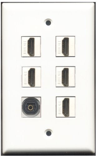 RiteAV - 5 Port HDMI 1 Toslink Wall Plate
