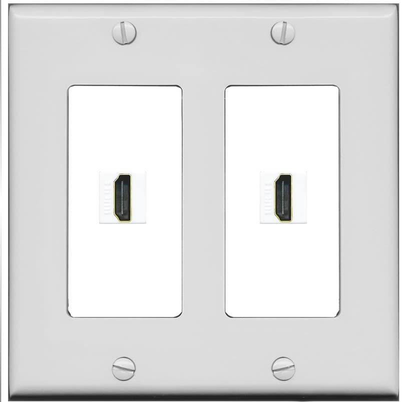 RiteAV HDMI Wall Plate 2 Port - 2 Gang [Gray/White]