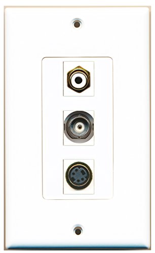 RiteAV 1 Port RCA White 1 Port S-Video 1 Port BNC Wall Plate OVERSIZED
