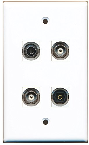 RiteAV - 1 Port Toslink 1 Port 3.5mm 2 Port BNC Wall Plate