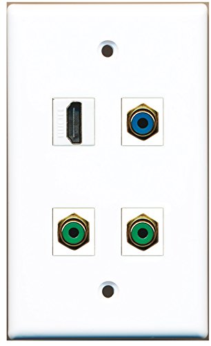 RiteAV - 1 Port HDMI 2 Port RCA Green 1 Port RCA Blue Wall Plate