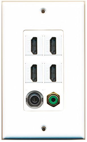 RiteAV 4 Port HDMI 1 RCA Green 1 3.5mm Wall Plate OVERSIZED