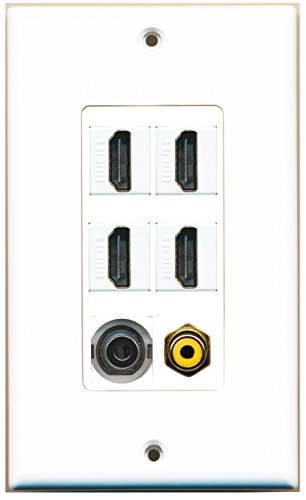 RiteAV 4 Port HDMI 1 RCA Yellow 1 3.5mm Wall Plate OVERSIZED