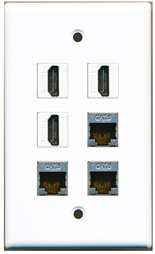 RiteAV - 3 HDMI 3 Port Shielded Cat6 Ethernet Wall Plate