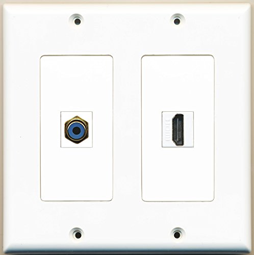 RiteAV - 1 Port HDMI 1 Port RCA Blue - Dual Gang Wall Plate