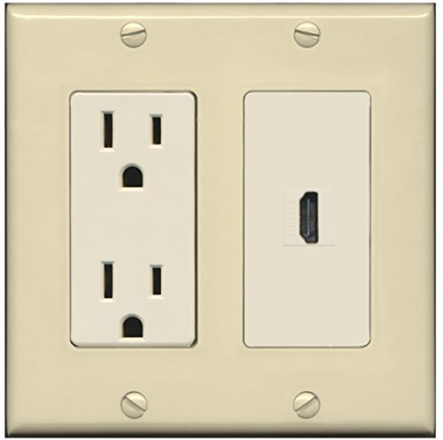 RiteAV HDMI Wall Plate 1 Port - Outlet [Ivory/Light-Almond]