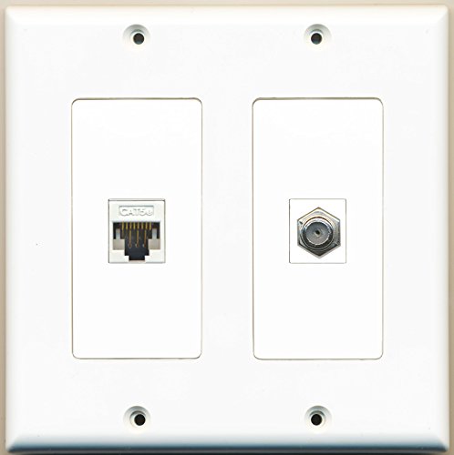 RiteAV - 1 Port HDMI 1 Port Cat6 Ethernet White - Dual Gang Wall Plate