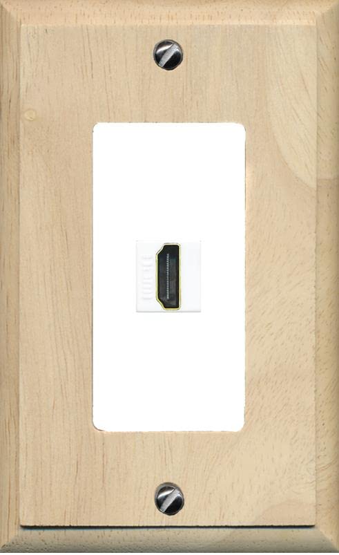 RiteAV HDMI Wall Plate 1 Port - 1 Gang [Wood/White]