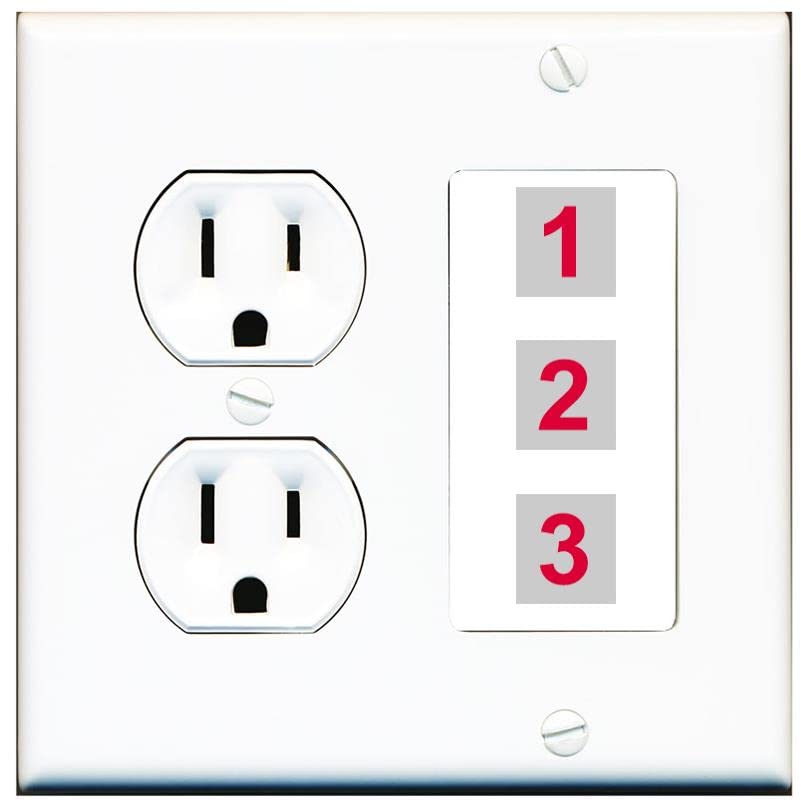 RiteAV Custom Wall Plate 3 Port - Round Outlet [White/White]