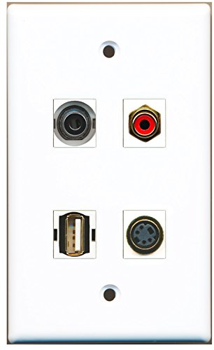 RiteAV - 1 Port RCA Red 1 Port USB A-A 1 Port S-Video 1 Port 3.5mm Wall Plate
