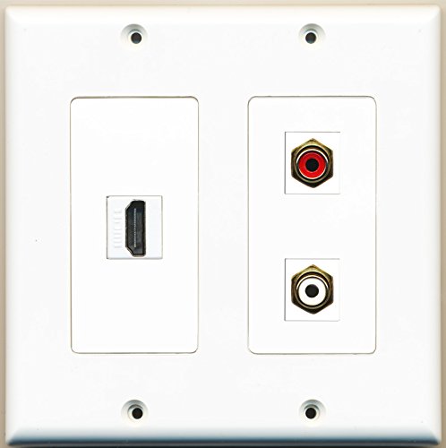 RiteAV - 1 Port HDMI 1 Port RCA Red 1 Port RCA White - 2 Gang Wall Plate