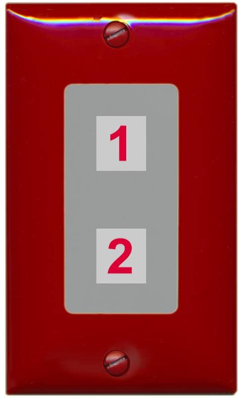 RiteAV Custom Wall Plate 2 Port - 1 Gang [Red/Gray]