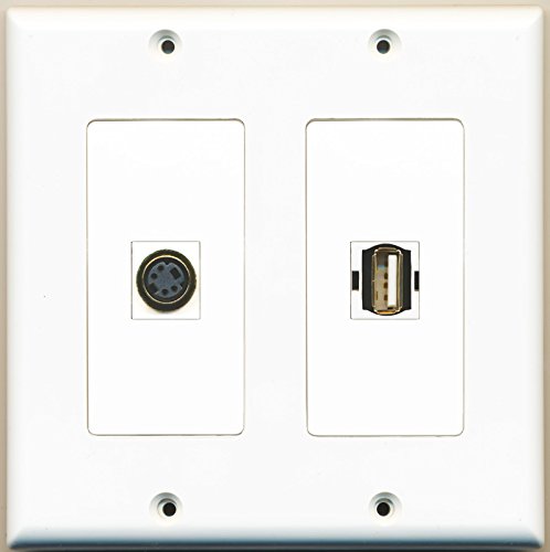 RiteAV - 1 Port USB A-A 1 Port S-Video - Dual Gang Wall Plate