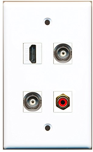 RiteAV - 1 Port HDMI 1 Port RCA Red 2 Port BNC Wall Plate