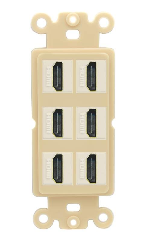 RiteAV HDMI Wall Plate 6 Port - Rocker [Ivory/Ivory]