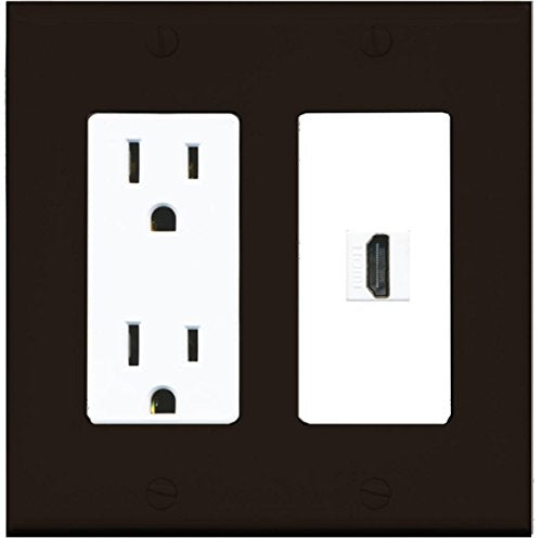 RiteAV HDMI Wall Plate 1 Port - Outlet [Brown/White]