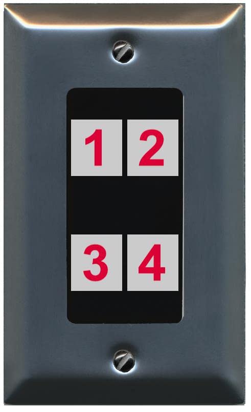 RiteAV Custom 4 Port Custom Wall Plate - 1 Gang [Stainless/Black]