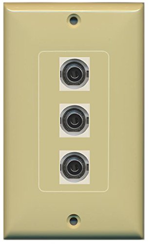 RiteAV (1 Gang Decorative 3 3.5mm (Ivory) Wall Plate Ivory
