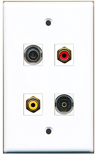 RiteAV - 1 Port RCA Red 1 Port RCA Yellow 1 Port Toslink 1 Port 3.5mm Wall Plate