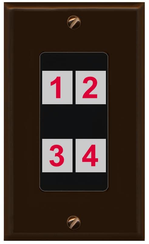 RiteAV Custom 4 Port Custom Wall Plate - 1 Gang [Brown/Black]