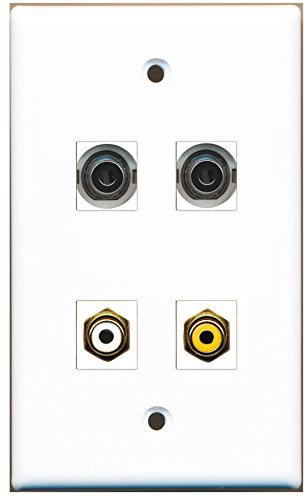 RiteAV - 1 Port RCA White 1 Port RCA Yellow 2 Port 3.5mm Wall Plate