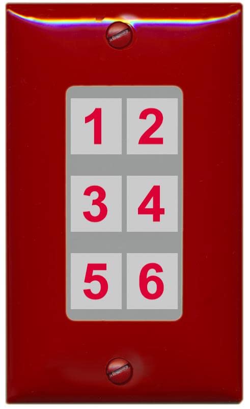 RiteAV 6 Port Custom Wall Plate - 1 Gang [Red/Gray]