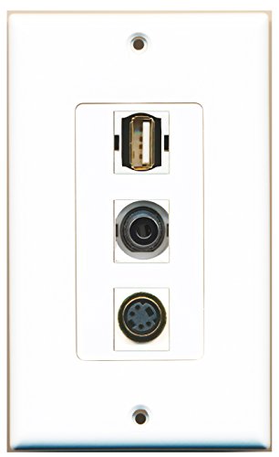 RiteAV 1 Port USB A-A 1 Port S-Video 1 Port 3.5mm Wall Plate OVERSIZED