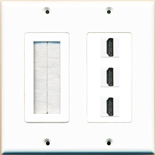 RiteAV Brush 3 HDMI White Wall Plate White