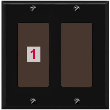 RiteAV Custom Wall Plate 1 Port - 2 Gang [Black/Brown]