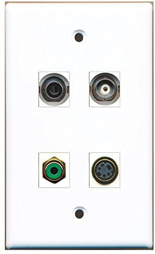 RiteAV - 1 Port RCA Green 1 Port S-Video 1 Port 3.5mm 1 Port BNC Wall Plate