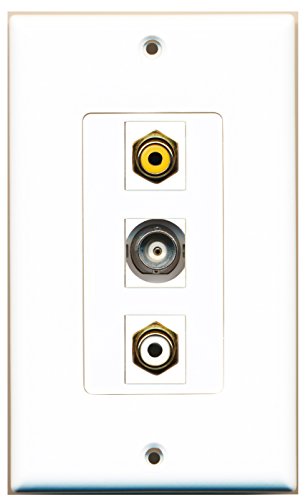 RiteAV 1 Port RCA White 1 Port RCA Yellow 1 Port BNC Wall Plate OVERSIZED