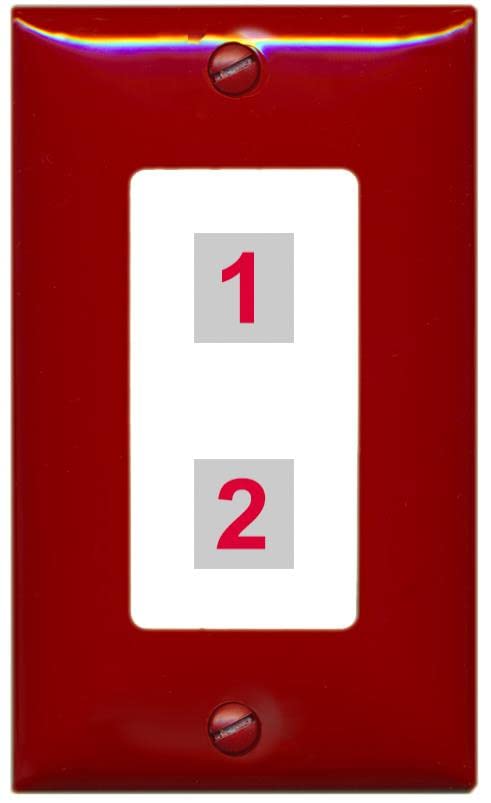 RiteAV Custom Wall Plate 2 Port - 1 Gang [Red/White]