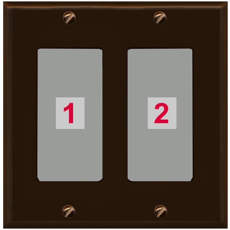 RiteAV Custom Wall Plate 2 Port - 2 Gang [Brown/Gray]